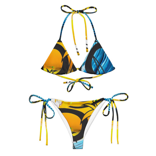 Dojo on the Wave All-over print recycled string bikini