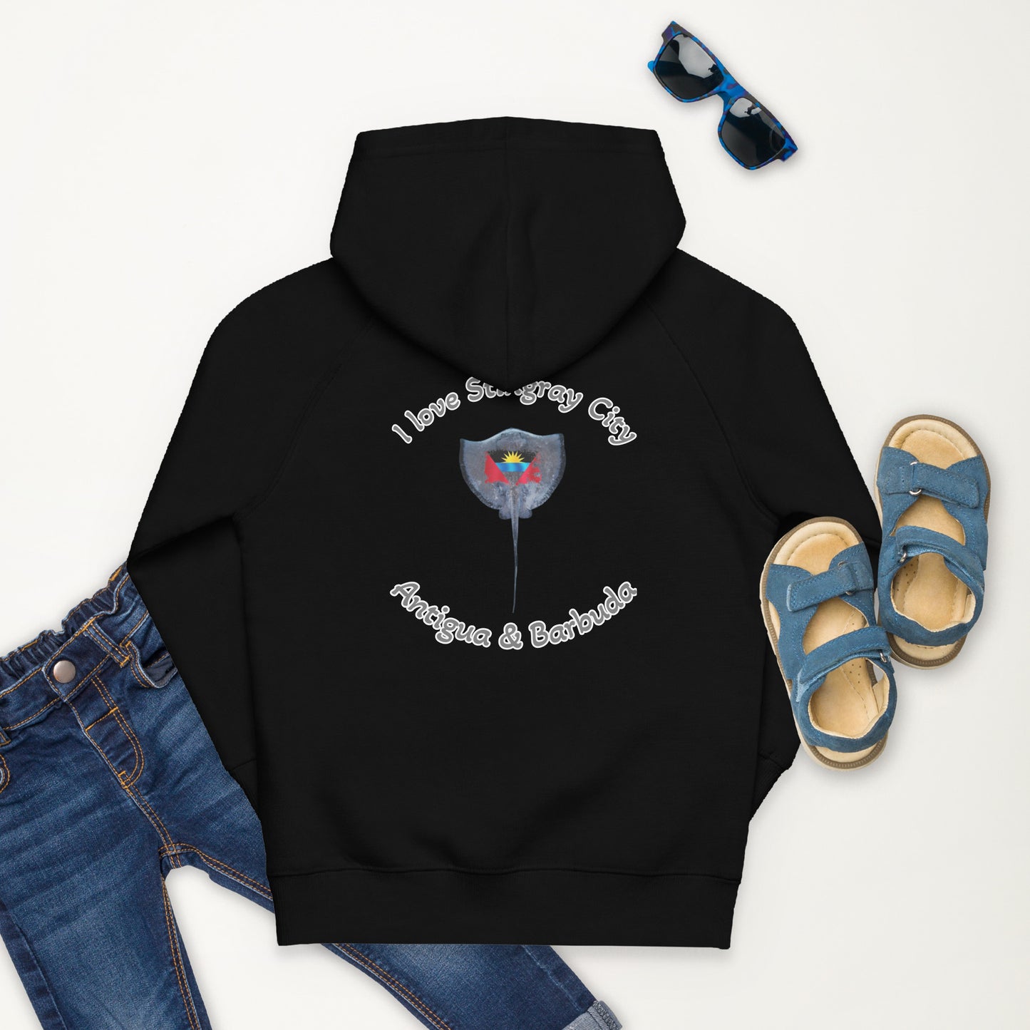 Dojo On The Wave  Exotic Charters Stingray City - Kids eco hoodie